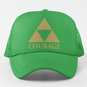 NEW Legend of Zelda Triforce Courage Foam Trucker Mesh Snapback GREEN